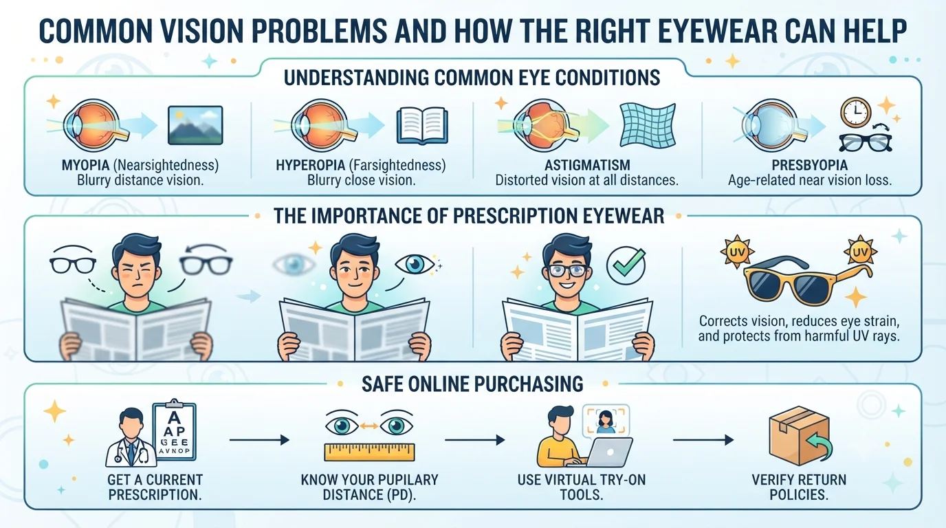 Common Vision Problems and How the Right Eyewear Can Help