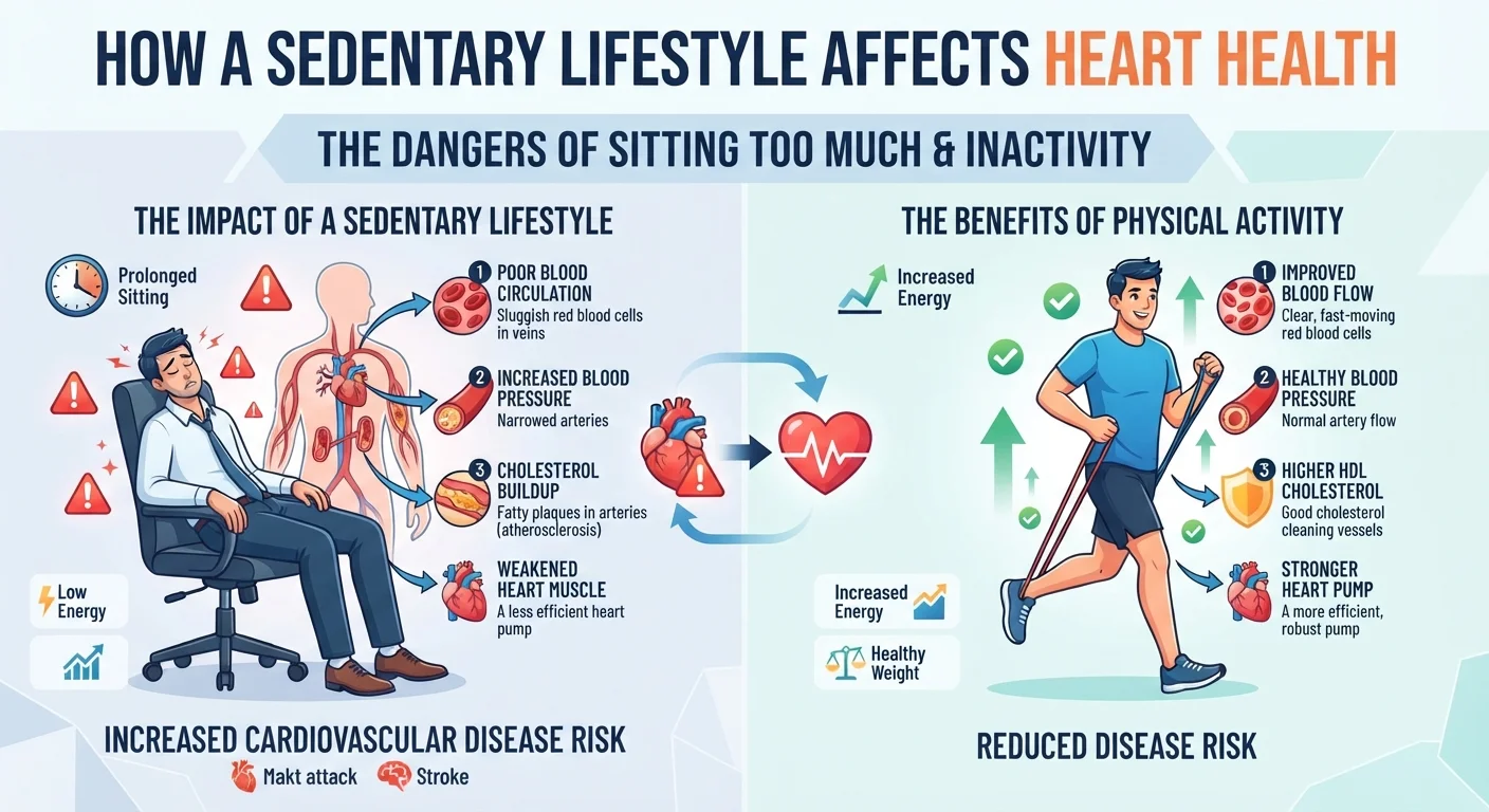 How a Sedentary Lifestyle Affects Heart Health